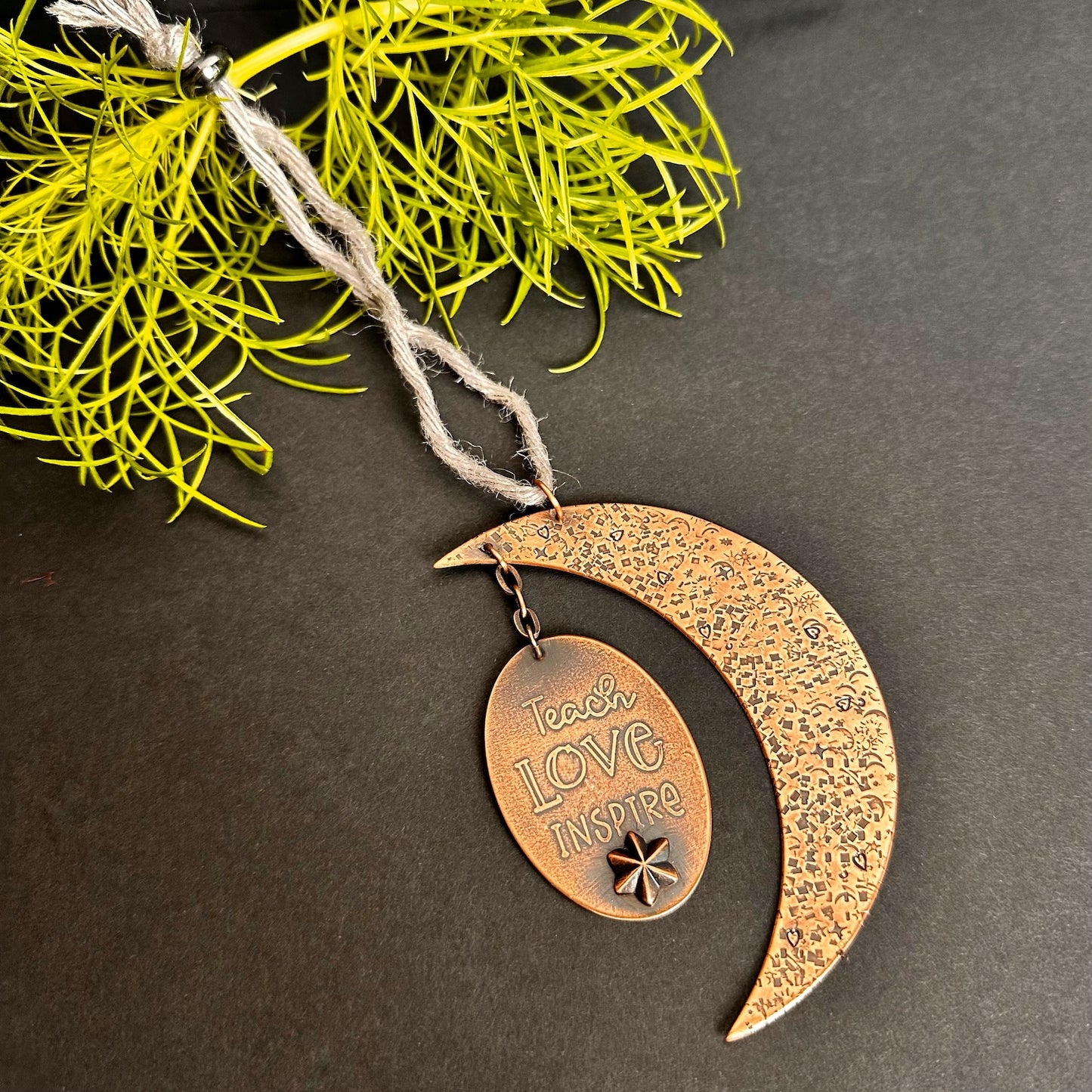 Teach, Love, Inspire Crescent Moon Ornament