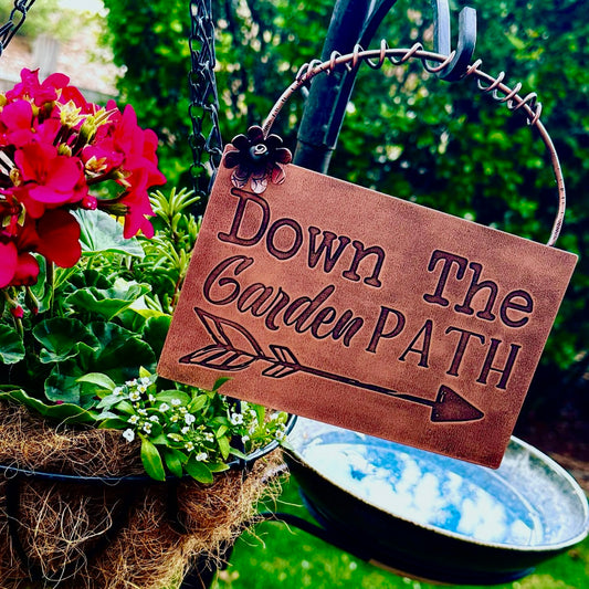 Down the Garden Path Charming Copper Sign