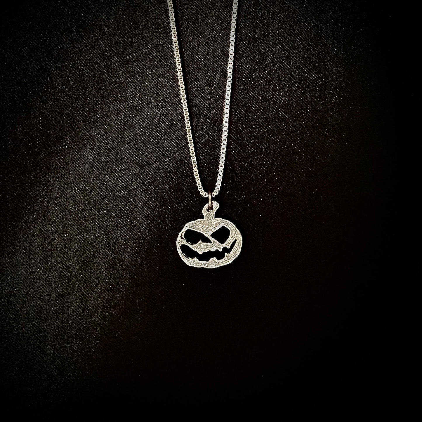 Cast Pewter Spooky Pumpkin Pendant