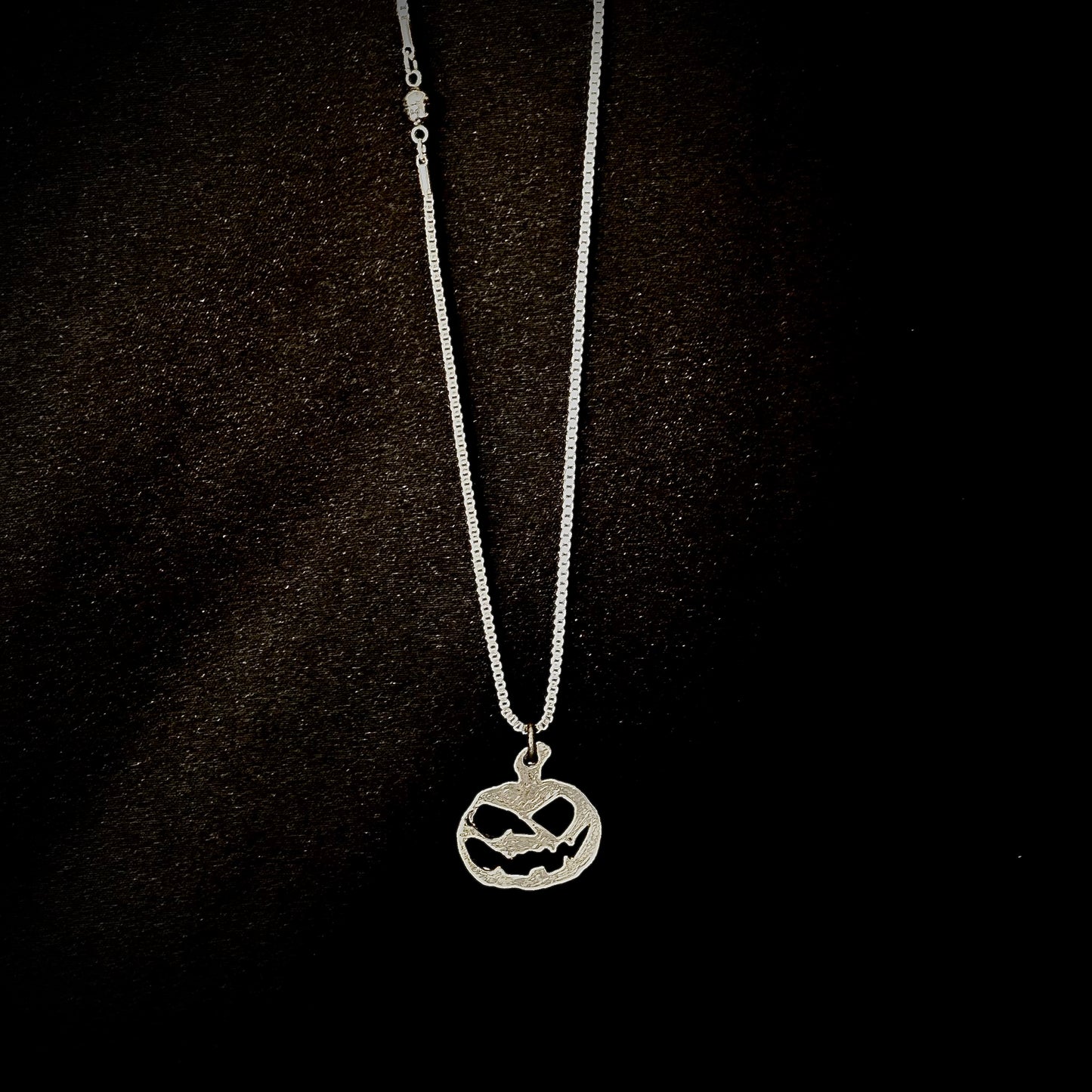 Cast Pewter Spooky Pumpkin Pendant