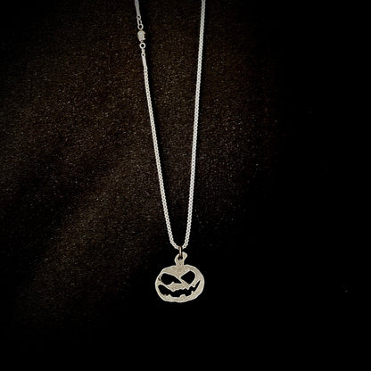 Cast Pewter Spooky Pumpkin Pendant