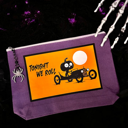 Midnight Mischief Spooky Pumpkin Zipper Bag