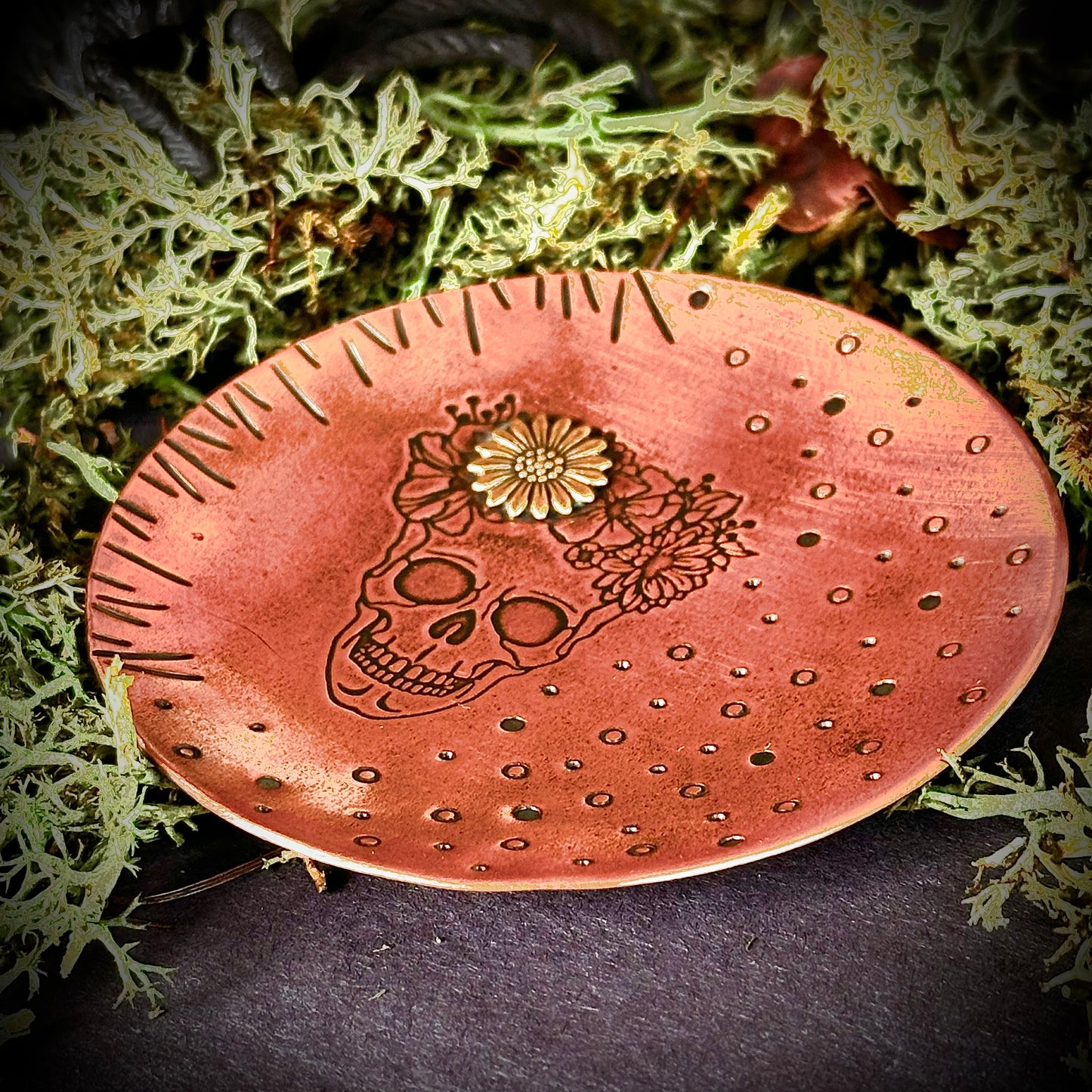 3” Copper Skull Trinket Dish